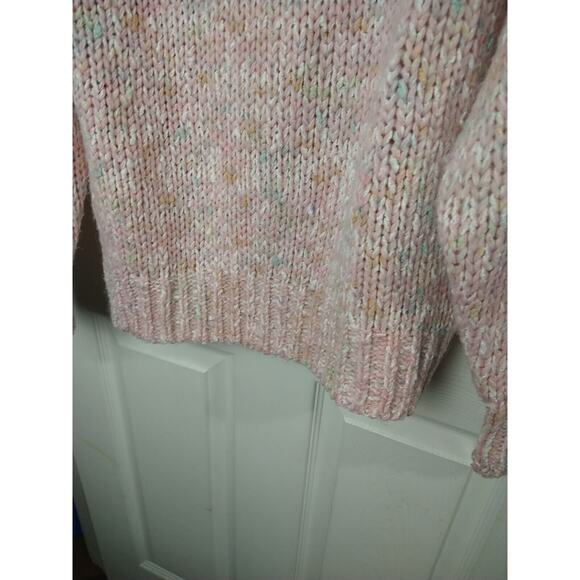 Donagain Woman L Sweater Pink Button Collared Long Sleeve Casual Big Knit... - Picture 8 of 9